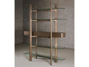 Rinaldi - Mid-Century Modern Grey Ash + Glass Bookshelf