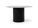 Rivas - Modern White Marble + Black Hex Dining Table