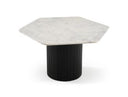 Rivas - Modern White Marble + Black Hex Dining Table