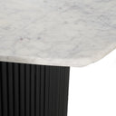 Rivas - Modern White Marble + Black Hex Dining Table