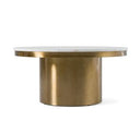 Rocky - Glam White Marble & Brush Gold Large Dining Table