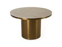 Rocky - Glam White Marble & Brush Gold Round Dining Table