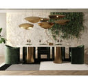 Rocky - Glam White Marble & Brush Gold Dining Table