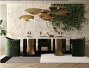 Rocky - Glam White Marble & Brush Gold Large Dining Table