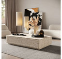 Roma - Modern Faux Travertine Square End Table