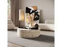 Roma - Modern Faux Travertine Round Coffee Table