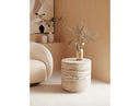 Roma - Modern Faux Travertine Round End Table