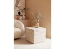 Roma - Modern Faux Travertine Square End Table