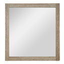 Roma - Modern Faux Travertine + Gold Mirror
