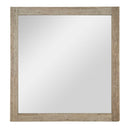 Roma - Modern Faux Travertine + Gold Mirror