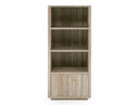Roma - Modern Faux Travertine + Gold Bookcase