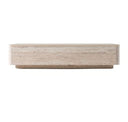 Roma - Modern Faux Travertine Square End Table