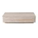 Roma - Modern Faux Travertine Rectangular Coffee Table