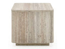 Roma - Modern Faux Travertine Square End Table
