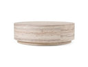 Roma - Modern Faux Travertine Round Coffee Table