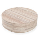Roma - Modern Faux Travertine Round Coffee Table