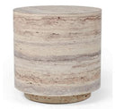 Roma - Modern Faux Travertine + Gold Bookcase