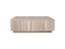 Roma - Modern Faux Travertine Square Coffee Table