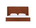 Roma - Modern Burnt Orange Microfiber Upholstered Bed