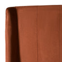 Roma + Lago - Modern Burnt Orange Velvet + Faux Travertine Bed + Nightstands Set