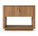 Emilio + Roma - Modern Beige Fabric + Oak 4-Piece Bedroom Set