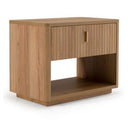 Harris + Roma - Modern Off-White Fabric + Oak 4-Piece Bedroom Set