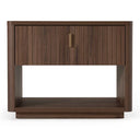 Roma - Modern Walnut + Gold Nightstand