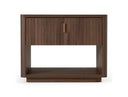 Roma - Modern Walnut + Gold Nightstand
