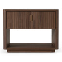 Roma - Modern Walnut + Gold Nightstand