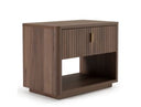 Roma - Modern Walnut + Gold Nightstand