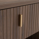Roma - Modern Walnut + Gold Nightstand