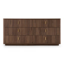 Roma - Modern Walnut + Gold Dresser