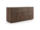 Roma - Modern Walnut + Gold Dresser