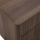 Kiro + Roma - Modern Tan Fabric + Walnut 4-Piece Bedroom Set