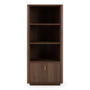 Roma - Modern Walnut + Gold Bookcase