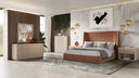 roma - modern burnt orange microfiber upholstered bed