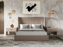 roma - modern taupe microfiber upholstered bed