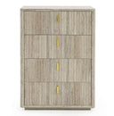 Roma - Modern Faux Travertine + Gold Chest