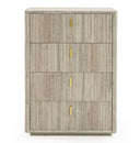 Roma - Modern Faux Travertine + Gold Chest