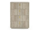 Roma - Modern Faux Travertine + Gold Chest