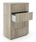 Roma - Modern Faux Travertine + Gold Chest