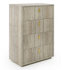 Roma - Modern Faux Travertine + Gold Chest