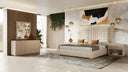 Daystar + Roma - Modern Beige Velvet + Travertine + Gold Bedroom Set