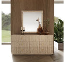 Roma - Modern Faux Travertine + Gold Nightstand