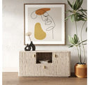 Roma - Modern Faux Travertine + Gold Bookcase
