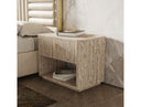 Roma - Modern Faux Travertine + Gold Nightstand