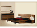 Rondo Mid-Century Platform Bed w/ Nightstands Storage And Lights