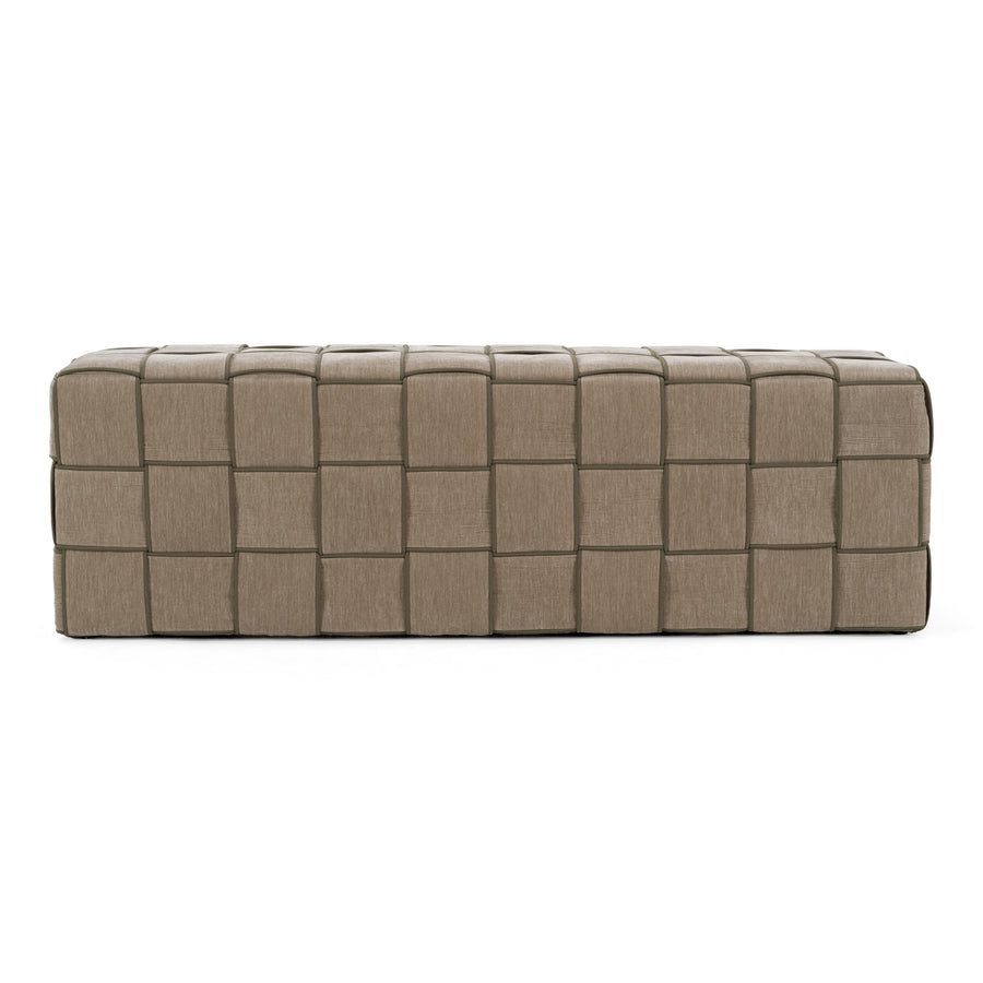 Rousey - Modern Taupe Fabric Bench