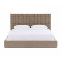 rousey - modern taupe fabric bed