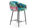 Roxann - Modern Counter Stool in Funky Velvet